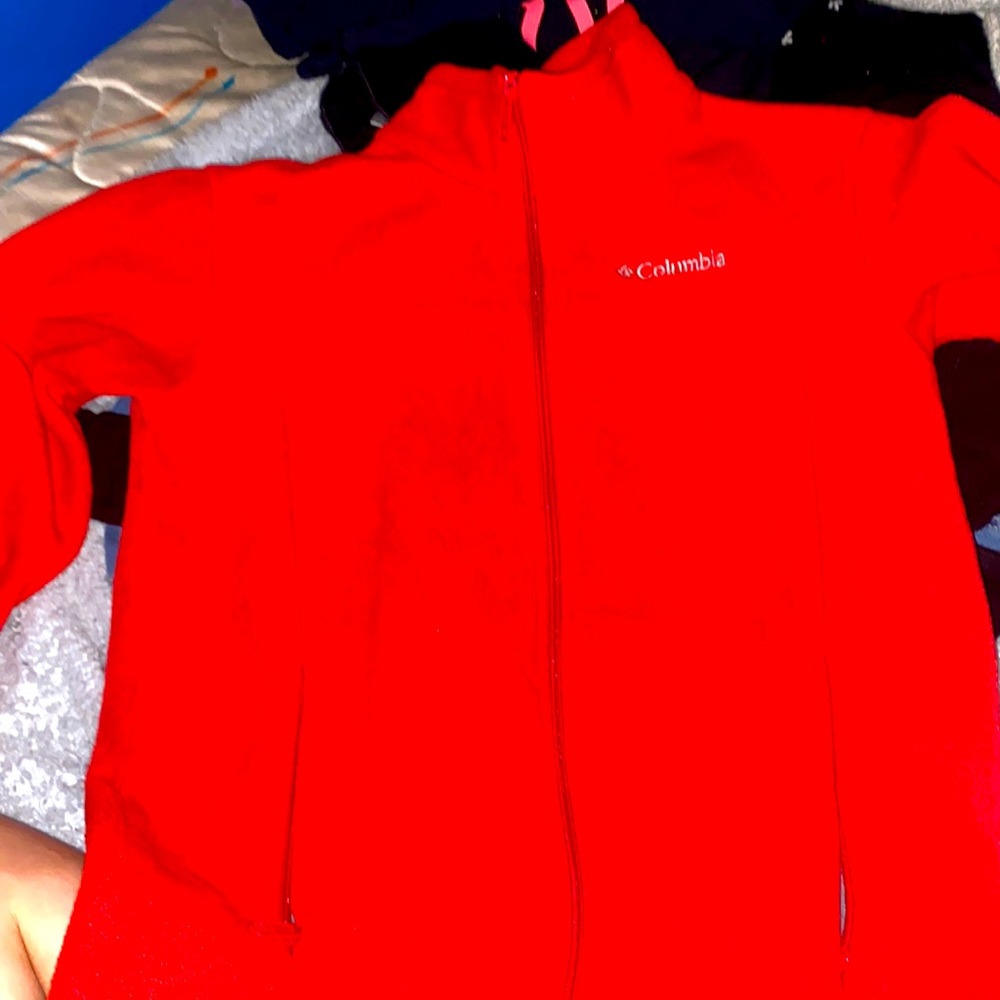 Red Columbia sweater
